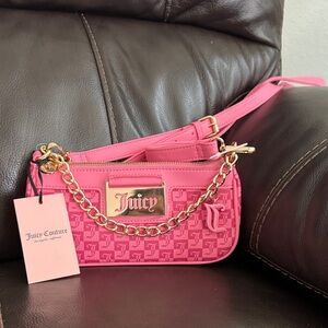 Juicy Couture Pink Shoulder Bag with Gold Chain